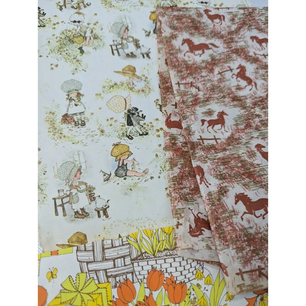 New and Used‎ Vintage Gift Paper 60s 70s Prints Baby Shower Kids Weddings Lot